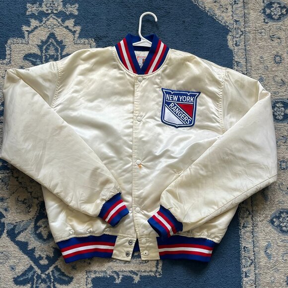 STARTER Other - Rare vintage NHL STARTER New York Rangers white satin jacket